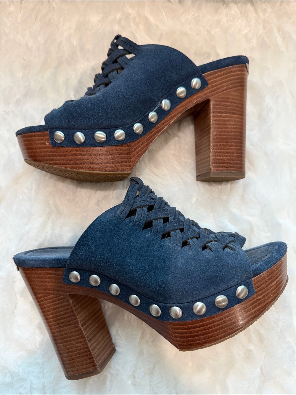 Michael Kors Westley Mule Suede Navy Size 7